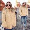 Premium Womens Fleece Fur Hoodie Winter Woolen Thermal Ladies Zip Sweater Blouse