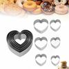 6Pcs Diy Heart Love Stainless Steel Cookie Cutter Mold Biscuit Mold Fondant Pastry Cake Decoration Baking Tool