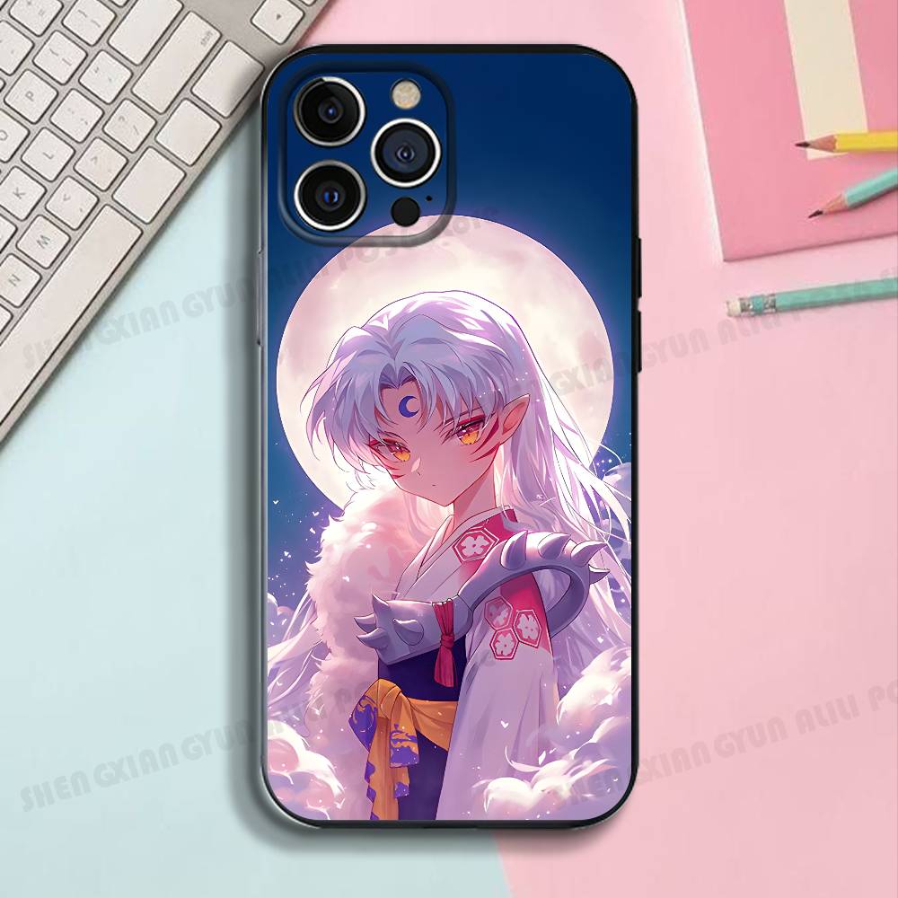 Кавайная силиконовая мягкая чехол-бампер S-Sesshomaru для IPhone17 16 15 14 13 12 11 Pro Max Plus X XR SE