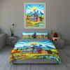 Sunny countryside scene Bedding Duvet cover sets Duvet covers Pillowcases gifts (1 * Duvet Cover 2 * Pillowcases, without duvet insert)