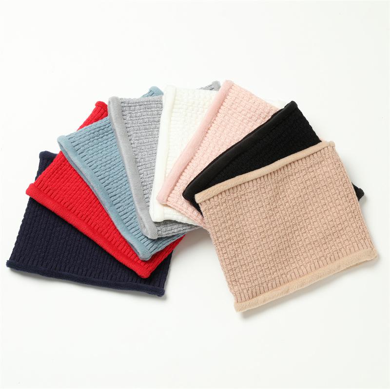 Вертикальный сетчатый плюшевый новый шарф для мужчин и женщин, теплый и мягкий шейный платок, однотонный вязаный утолщенный шарф