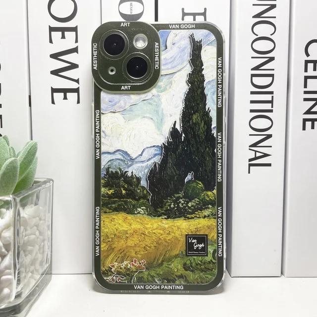 Ван Гог Suowers The Starry Night Art Эстетический чехол для телефона для iPhone 15 14 13 12 11 Pro Max Mini XS X XR SE 8 Plus