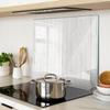 Kitchen Multifunctional Decorative Board Made of Tempered Glass and Wood 60x52 cm