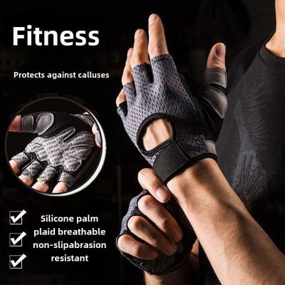 Перчатки для фитнеса с дышащей сеткой и полупальцами для мужчин и женщин — нескользящие, против мозолей, идеально подходят для занятий в спортзале, йоги, езды на велосипеде и других видов спорта