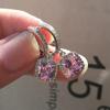 Серьги-подвески Huitan Blue/Pink/Green/White Cubic Zircon, цветной темперамент, элегантные аксессуары для женщин, модные ювелирные изделия