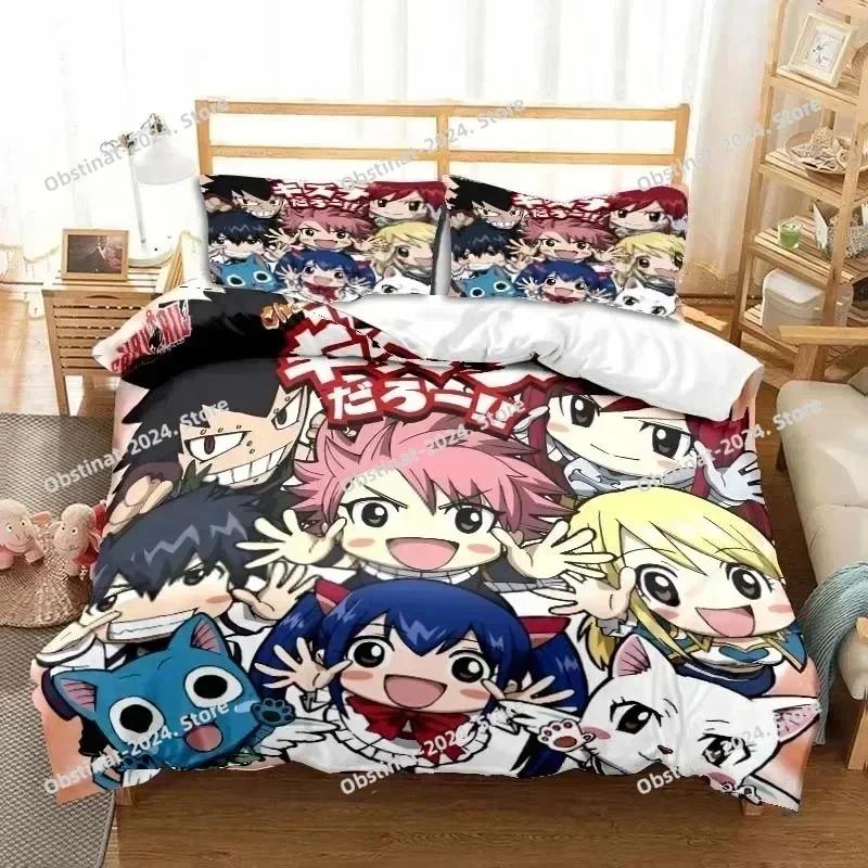 3D аниме Fairy Tail комплект постельного белья кровать из трех предметов пододеяльник односпальная двуспальная кровать пододеяльник размера Queen размер комплект для взрослых мальчиков спальня