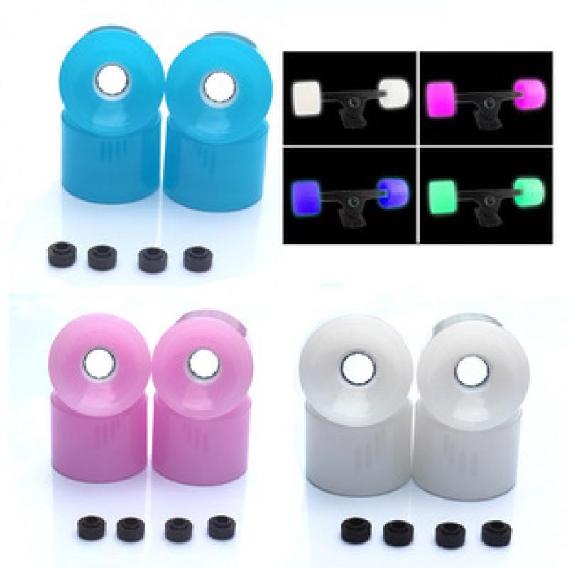 78A PU Inline Skate Wheels With LED Light Effect Flashing Colorful Roller Skates Accessories