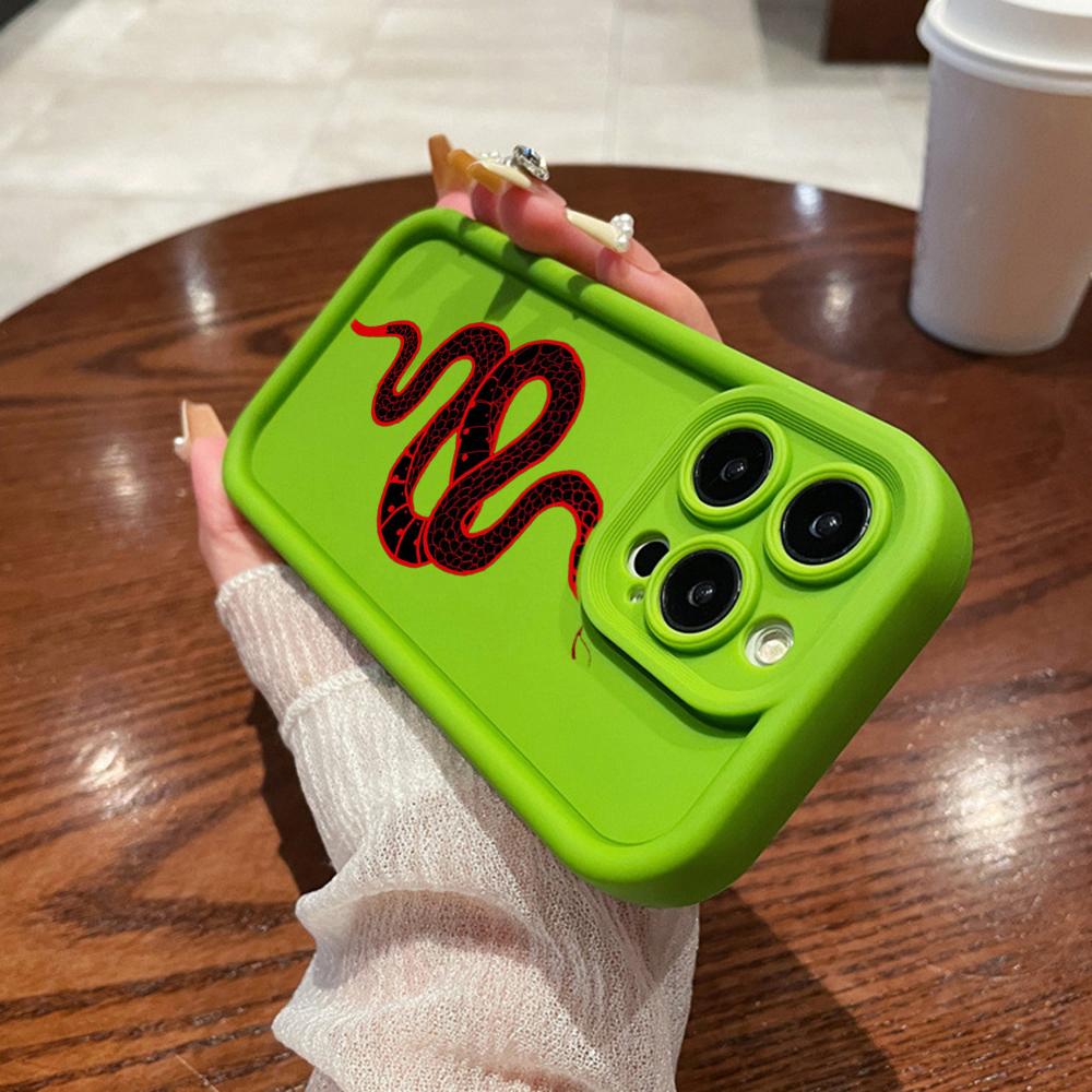 N73 Мягкие чехлы для телефонов с ангельскими глазками и рисунком в виде змеи черного золота для iPhone 15 14 12 11 Pro Max 13 mini 7 8 6S Plus XS Max XR SE противоударный чехол-бампер