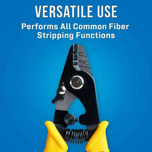 Jonard Tools JIC-375 3-Hole Fiber Optic Stripper with TPR Handle, 6-Inch Long