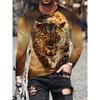 Men's Long Sleeve T-Shirt Autumn New 3d Print Animal Leopard Graphics T Shirts Spring Casual Hip Hop Tops Men Oversize Clothing