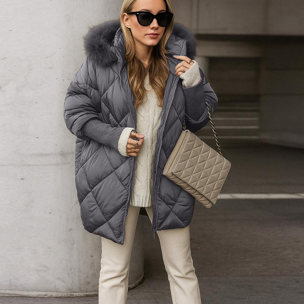 Jackets For Women Jacket Fleece Lined Winter Coats Hooded Down Coat With Zip Pockets