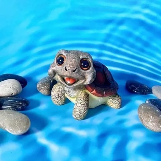Статуя черепахи садовая мини-фигурка водонепроницаемая устойчивая к ультрафиолетовому излучению мини-размер очаровательная в форме черепахи