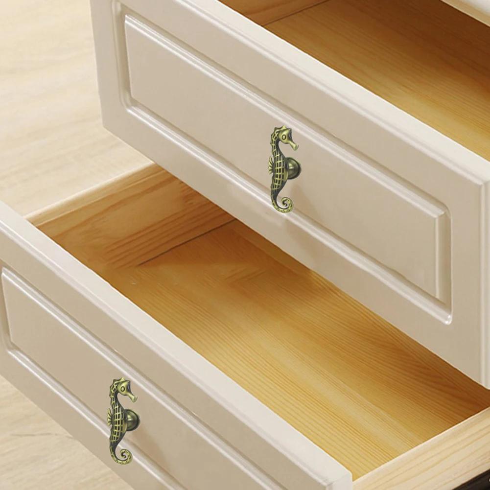 Seahorse Furniture Handle Animal Cabinet Handles Zinc Alloy Drawer Knobs Wardrobe Kitchen Cupboard Door Pulls Hardware