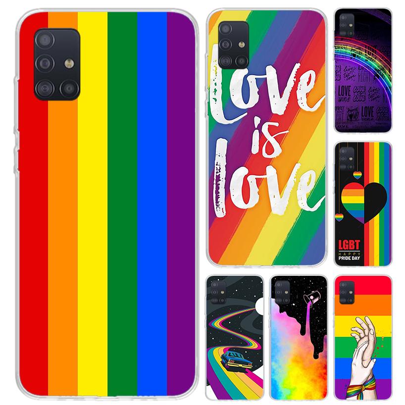 Чехол для телефона 'Любовь есть Любовь' ЛГБТ Радужный для Samsung Galaxy A52 A32 A22 A12 A02S A50S A30S A10S Note 20 Ultra 10 Plus S10 A31 A20 A7