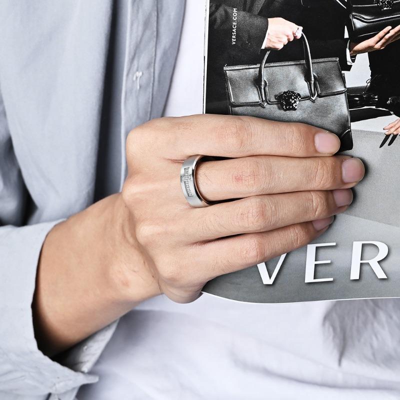 Роскошное инкрустированное бриллиантами кольцо из титановой стали с крестом для мужчин, ювелирные изделия веры, серебряное обручальное кольцо на палец для пары