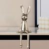 Sitting Rabbit Figurine Long Ears Bunny Resin Statue Sculpture Home Office Bookshelf Desktop Animal Decoration Ornament