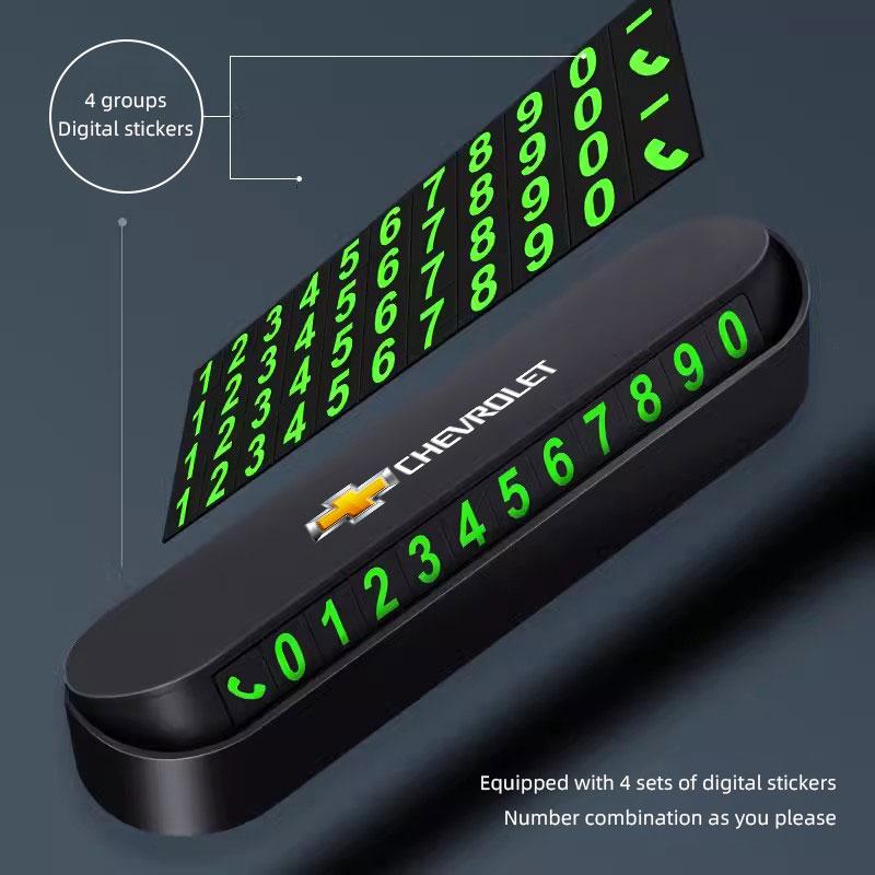 AABHM1 1Pcs Car Temporary Parking Card Phone Number Card Accessories For Chevrolet Equinox Trailblazer Bolt Spark Tahoe Z71 Aveo Impala