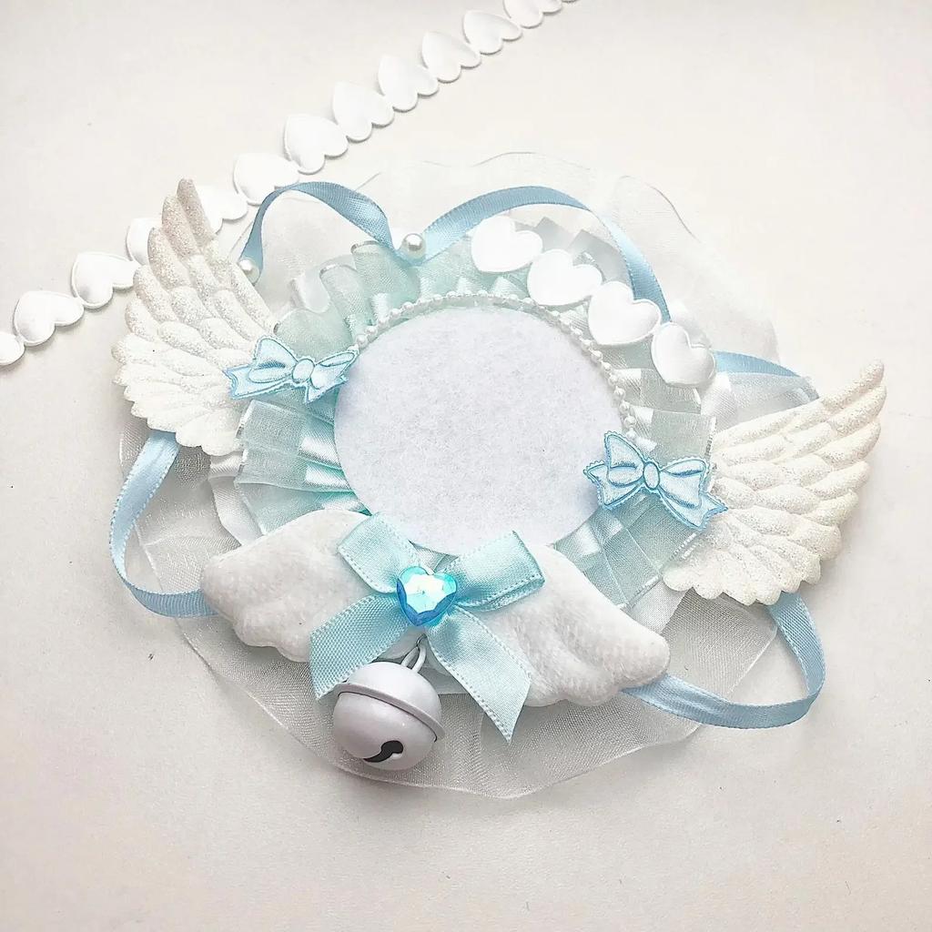 5.8cm Cute Creative Design Badge Pin Holder Kawaii Wings Lace Bow Kpop Badge Clip Displaying Protector Photocard Badge Holder