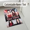 Personalized Crystal Velvet Carpet,aespa Custom Printed Name, Plush Area Rug For Home Indoor Decor