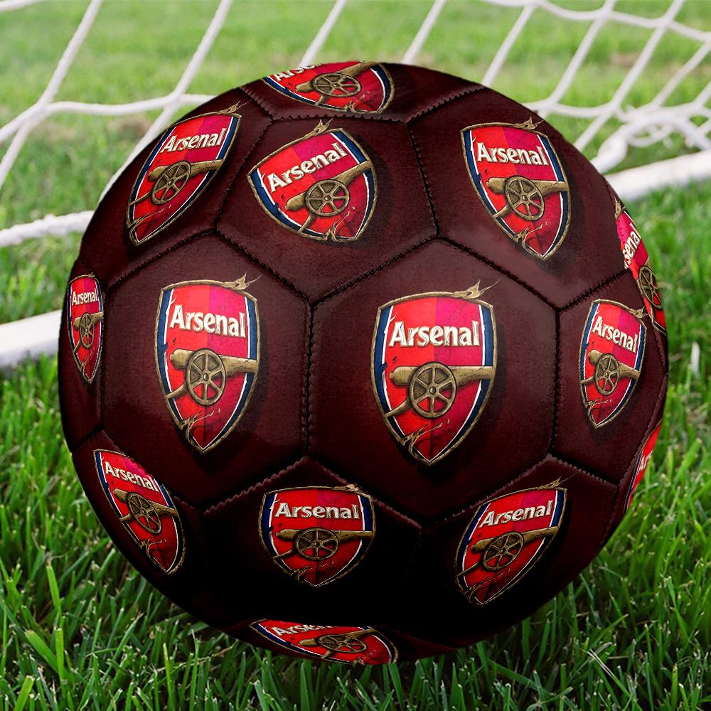 ArsenalIndoor Soccer Ball Colorful All Ages Machine Stitched PVC Competition Ready Durable High-Bounce