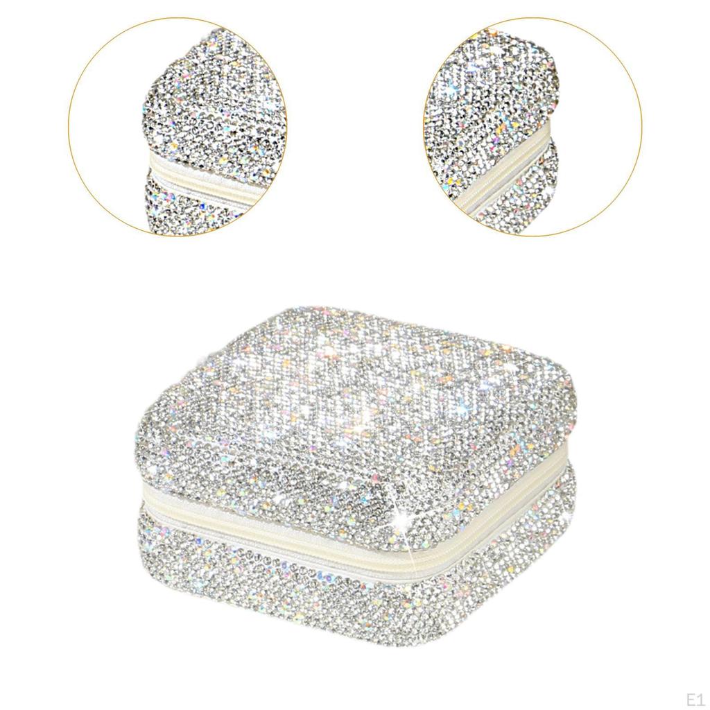 Стразы Шкатулка для украшений Декор для ювелирных изделий Шкатулка для ожерелий Серьги Органайзер для