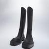 Fashion Knee-High Boots Casual Women Shoes 2024 Winter New Mid-heels Goth Chelsea Boots Gladiator Chunky Fashion Boots Mujer
