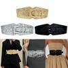 Fashionable Corset Belt for Women Glittering Sequins Elastic Cincher Belt for Winter Coat Casual Formal Waist Accessory