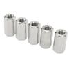 5PCS M10 Hex Coupling Nut Stainless Steel Rustproof Silver Connector Nut for Bolts Studs