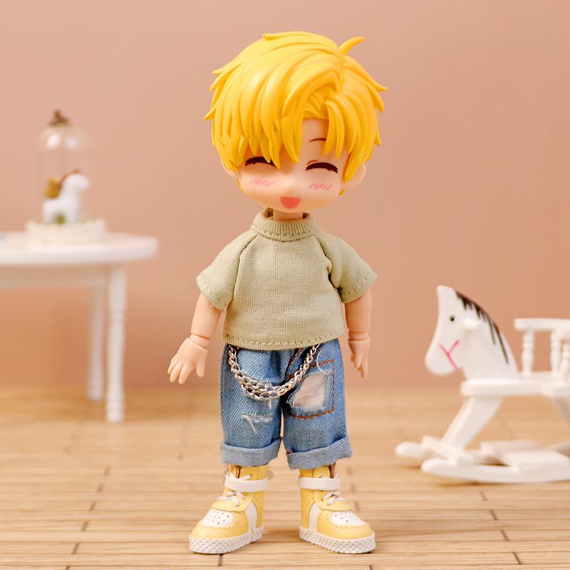 1 шт. Новая одежда для кукол ob11 bjd Футболка Джинсовые шорты для 1/12 bjd obitsu11ob11 molly кукольные аксессуары Одежда