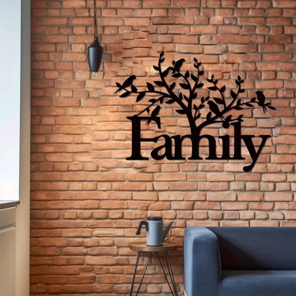 1 шт. Металлический знак «Семейное дерево» — элегантный декор для семейной стены, стильное металлическое искусство для дома, идеальный настенный знак для семьи и продуманный подарок