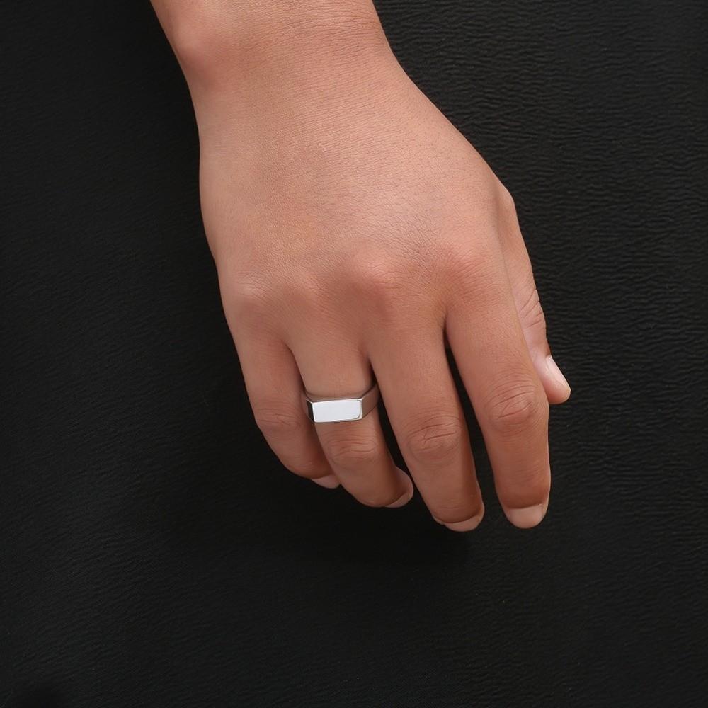 Модное квадратное кольцо из нержавеющей стали, ювелирное изделие, корейский стиль Ins, титановое кольцо-печатка, серебряное/золотое, винтажное кольцо на палец, свадебное