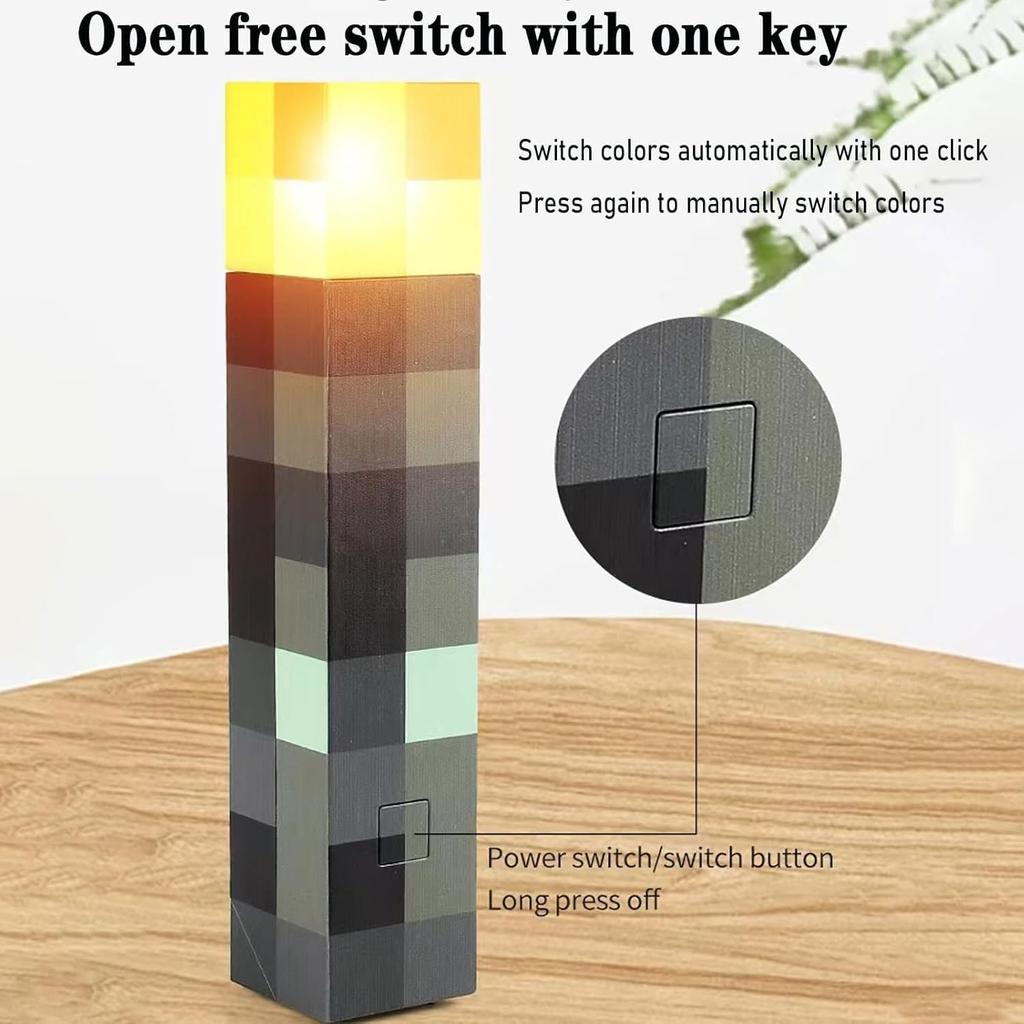 Mini World Magnetic Building Blocks Handheld Torch Lamp Wall Mounted Desk Lamp Decoration Fun Puzzle Toy Gift