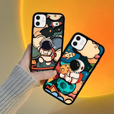 Мультяшный чехол для телефона Астронавт Силикон PC+TPU Для iPhone 11 12 13 14 15 16 Plus Pro Max Чехол