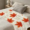 Maple Leaf Print Flannel Blanket Soft, Skin-Friendly Warm Cozy Throw Blanket for Home, Office Napping, Halloween & Christmas