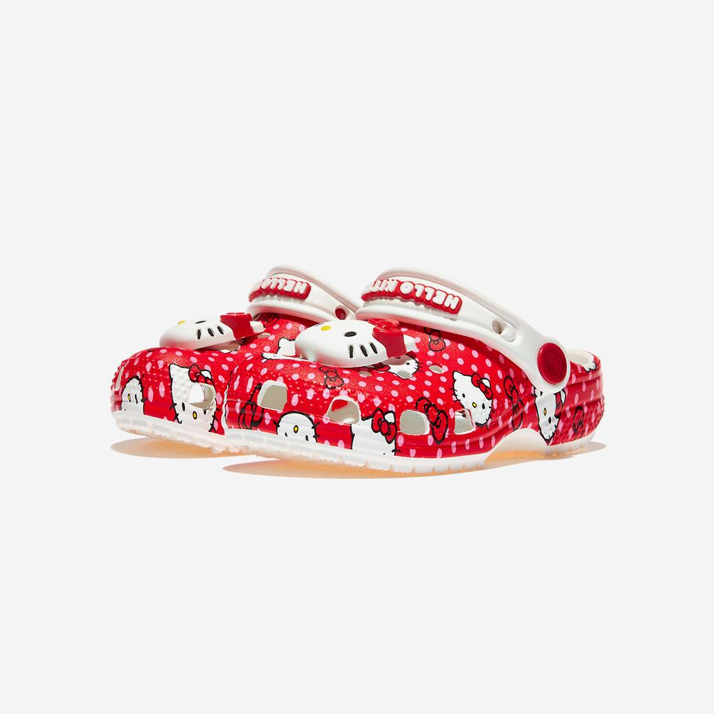 Crocs Hello Kitty Красные классические клоги для малышей, CRS210577, 1010113129, Популярная корейская обувь