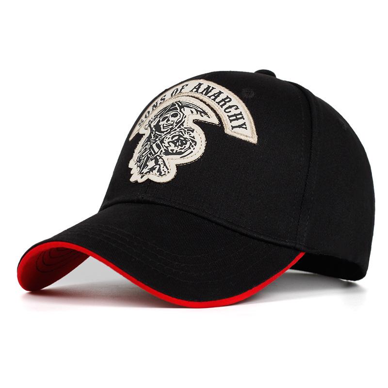 Бейсболка SAMCRO SOA Сыны Анархии Череп Вышитый Повседневный Snapback Hat Модная Высококачественная Гоночная Мотоциклетная Спортивная Кепка