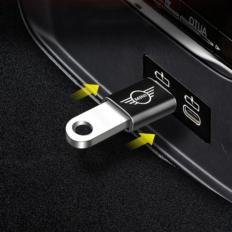 CCJ1 For Bmw Mini Car Type-C To USB 3.0 Interface Mini Converter Charging Adapter Rline logo For MINI Cooper Fridge One F56 R56 R57 R