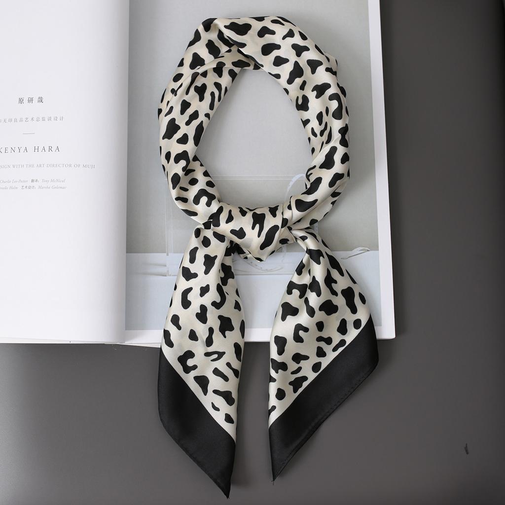 2021 Fashion 70*70cm Square Women Cat Anchor Silk Shawl Scarf Office Lady Hair Neck Headband Foulards Headcloth Muslim Hijab