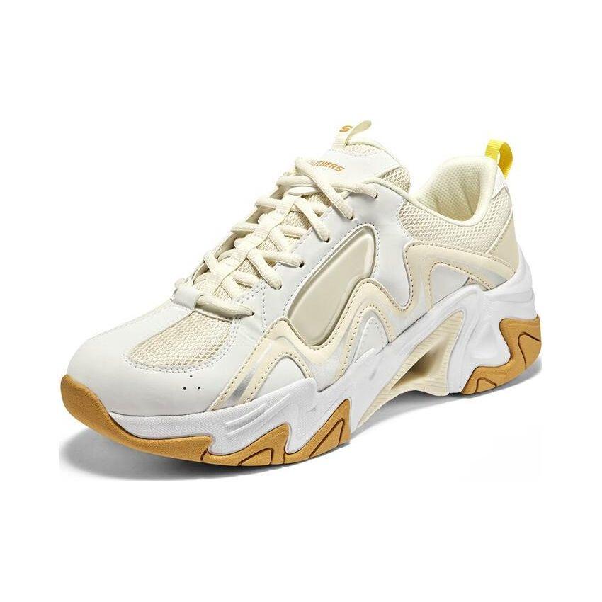 Skechers Stamina V3 Меха Обувь Три Поколения Сетка Синтетическая Кожа Удобная Универсальная Низкие Папины Кроссовки Мужские кроссовки Белый Желтый 894162-WYL