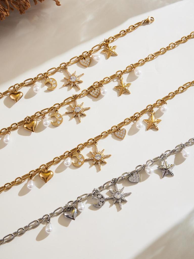 Набор ожерелья и браслета «Oumaijia Zircon Star & Pearl DIY»