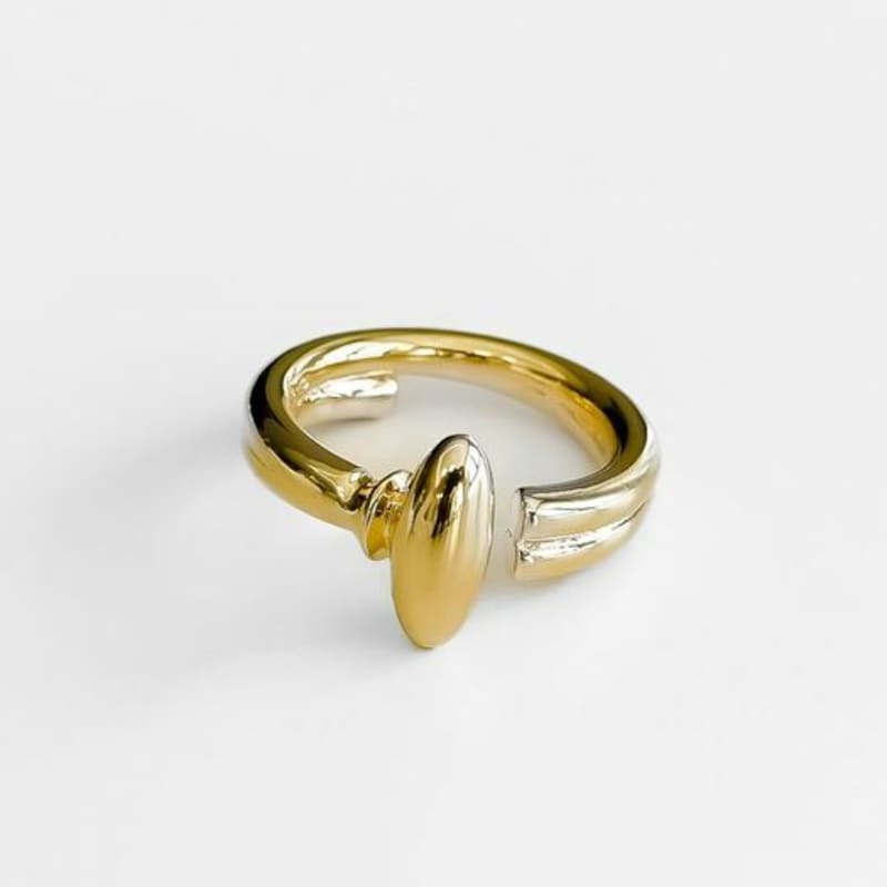 Invisible collage ROUNDED CAP RING_GOLD