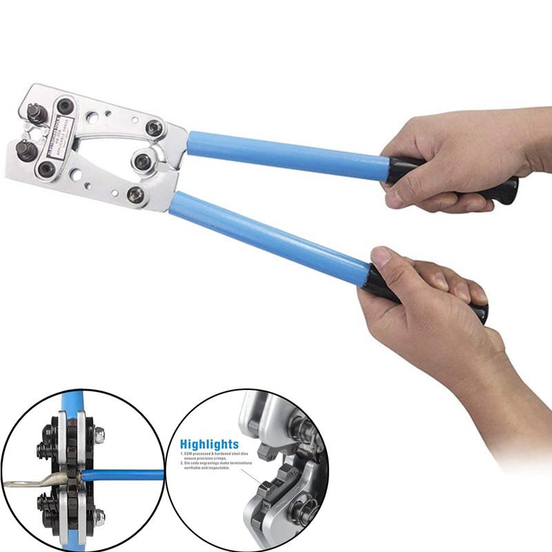 Инструмент для обжима кабельных наконечников для тяжелых проводных наконечников, клемма аккумулятора, медные наконечники, 60 шт., медные кольцевые клеммы с плоскогубцами XYZ