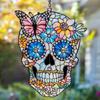 Colorful Skull Suncatcher Sun Catcher Skull Light Trap Window Hanging Decoration with Rhinestones Flowers