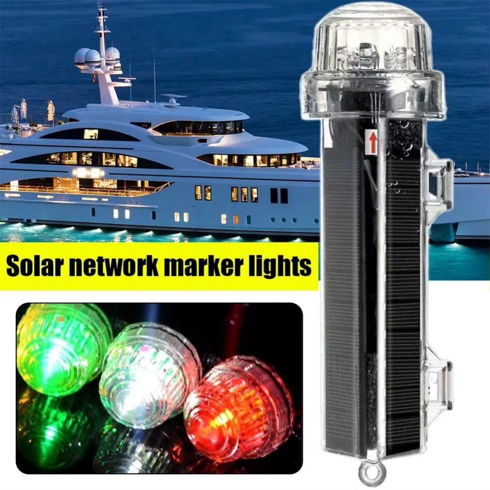 Waterproof Solar Ocean Signal Light Tricolor Light LED Warning Light  Boat Lighting