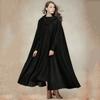 Autumn Winter Gothic Trendy Maxi Hooded Wool Cloak Cardigan Coat Maxi Cashmere Hoodie Long Cape Costume Cosplay Outerwear