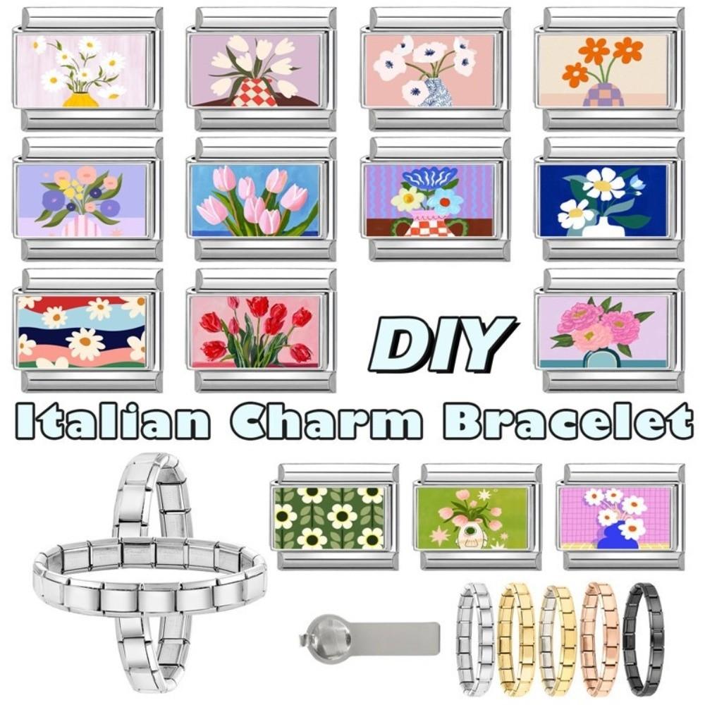 Colorful Charm Italian Links Cartoon Charm Bracelet Link Charm Bracelet for Making DIY Jewelry