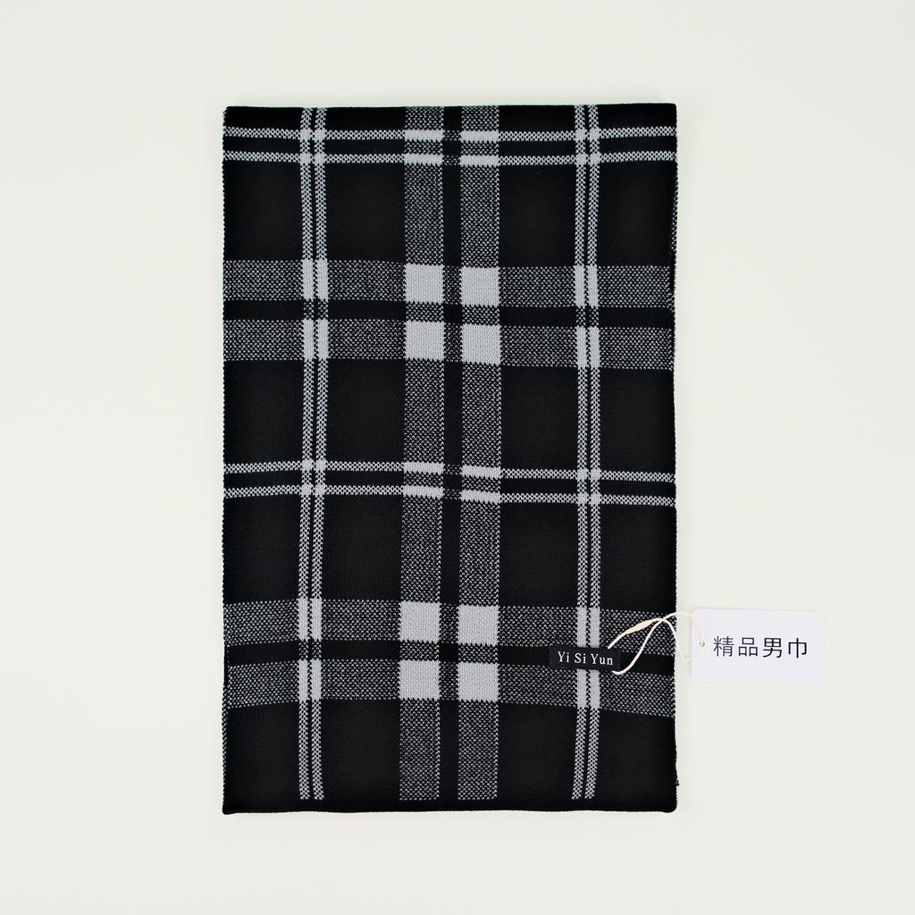 Men's Classic Winter Scarf Cashmere Feel Winter Scarves Long Formal Soft Scarf for Men Casual Scarves Luxuriously Plaid Scarf