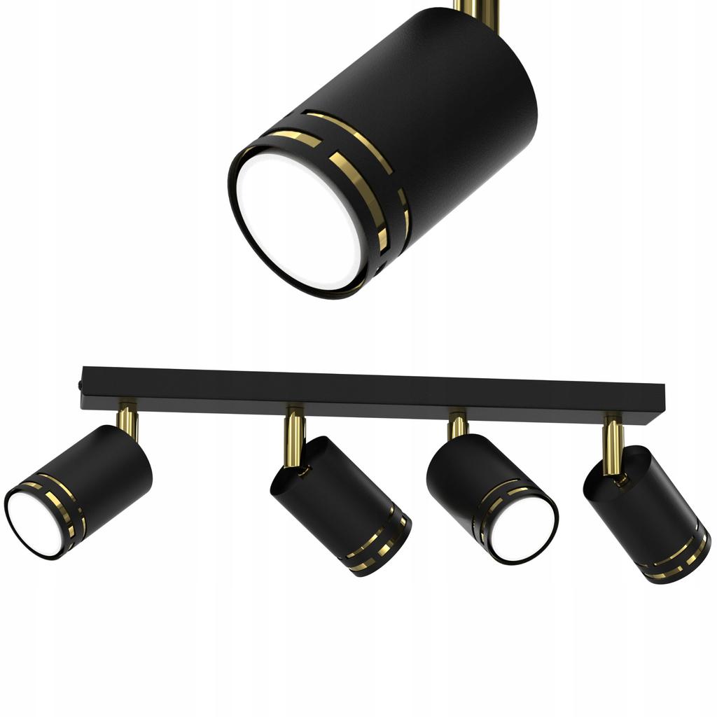 Plafon sufitowy czarny złoty ruchomy led gu10 polska lampa spot reflektor
