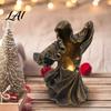 Atmospheric Desktop Decor Resin Gothic Halloween Statue Spooky Tabletop Ghost Decoration with Light Study Room Table Lamp Mysterious Faceless