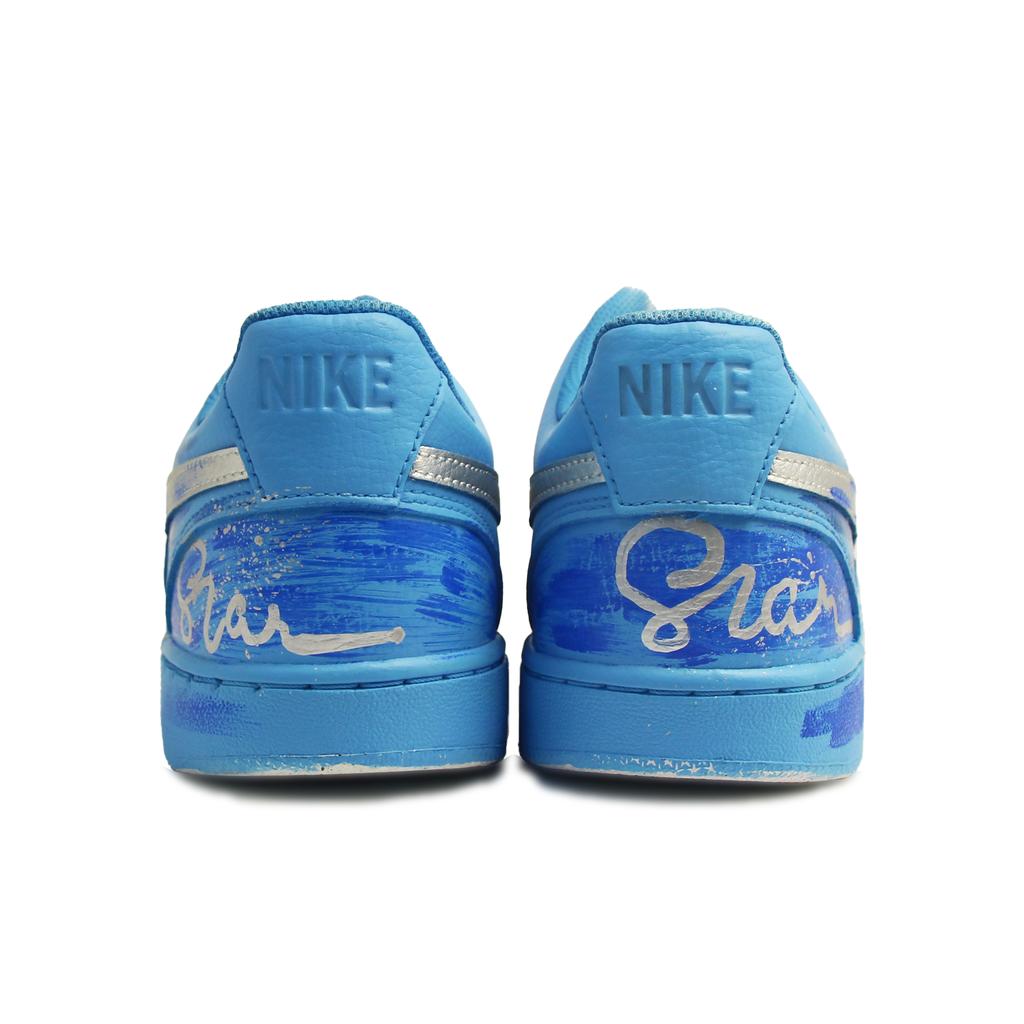 Nike Court Vision 1 Synthetic Leather Hand Drawn Graffiti Lightweight Breathable Low top Skateboard Shoes Unisex DH2987- 101(team1613)